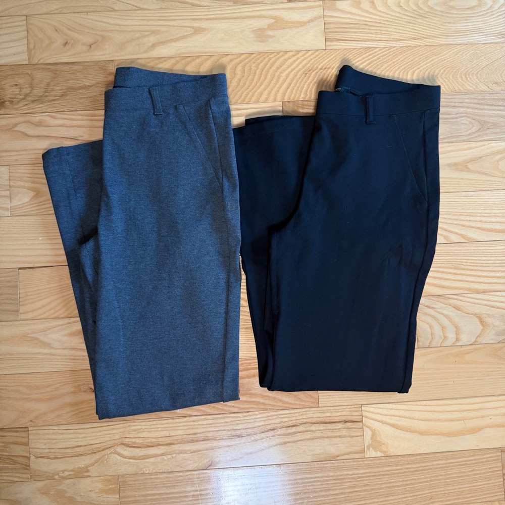 Quince Ultra-Stretch Ponte Bootcut Pants Lot of 2 Women's Medium Petite Pull On